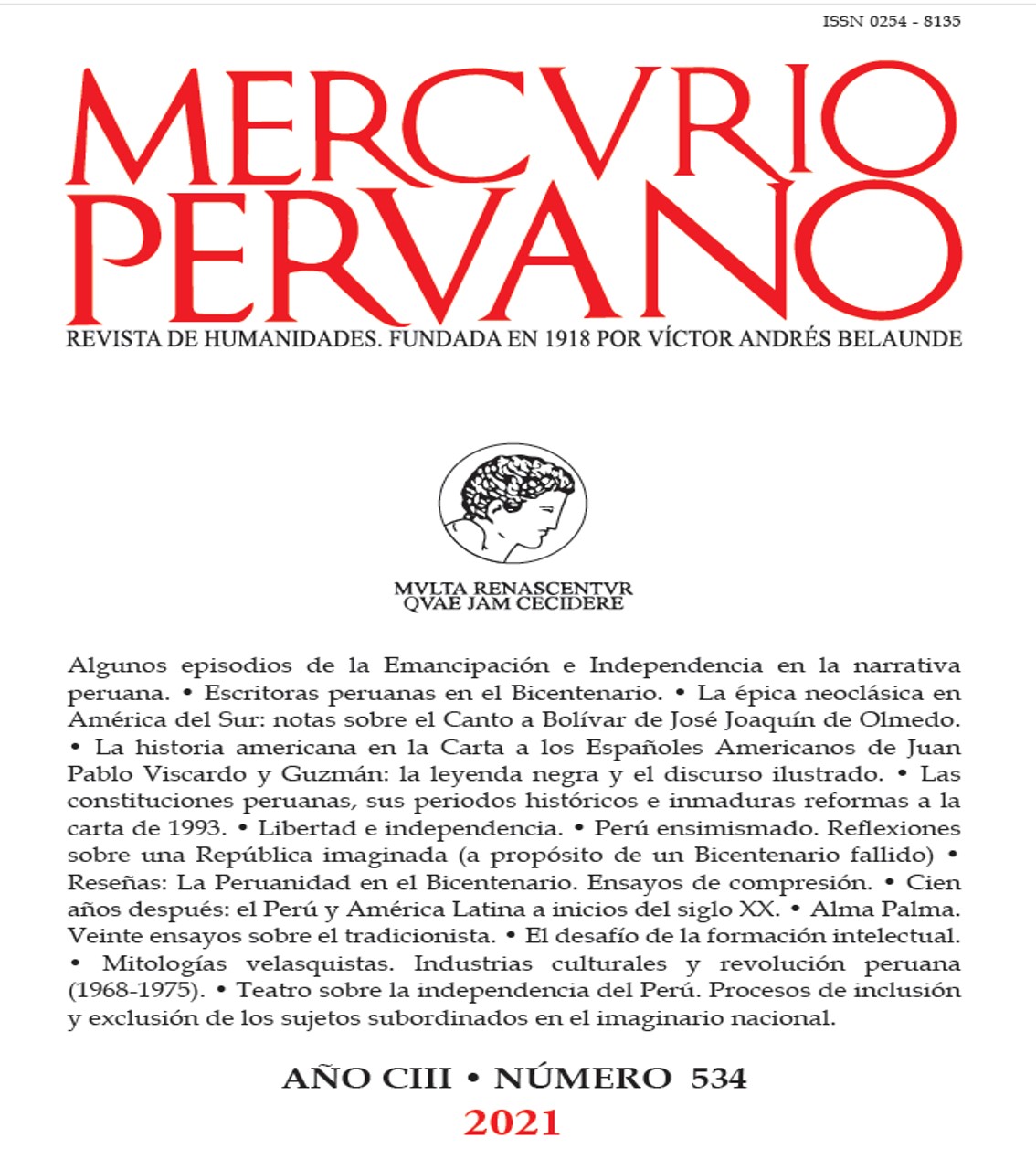 					Ver Núm. 534 (2021): Mercurio Peruano
				